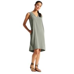 FIG Clothing PAO Sage Green V Neck Pocket Travel Dress M
